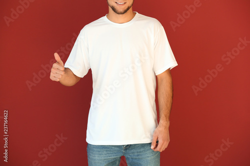 Young man in stylish t-shir...
