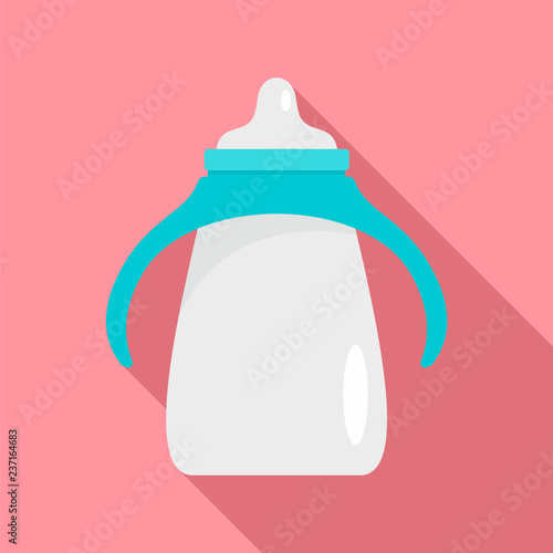 Milk sippy cup icon. Flat illustration of milk sippy cup vector icon for web design