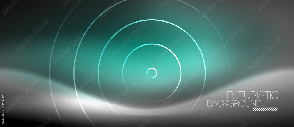 Neon circles abstract background, shiny lines Neon circles abstract background, shiny lines