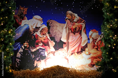 background of Christmas greetings in winter