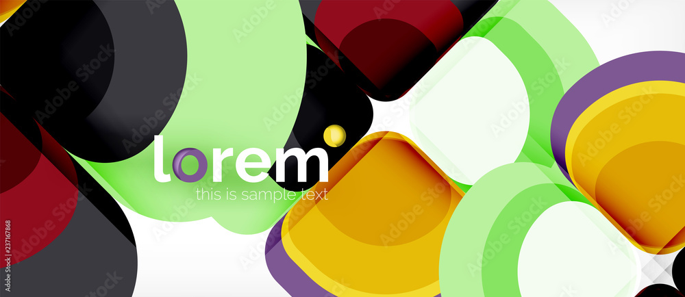 Abstract background - geometric multicolored round shapes composition. Trendy abstract layout template for business or technology presentation Abstract background - geometric multicolored round shapes composition. Trendy abstract layout template for business or technology presentation