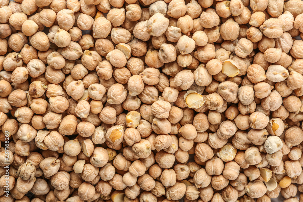 Fototapeta premium Many dried chickpeas, top view
