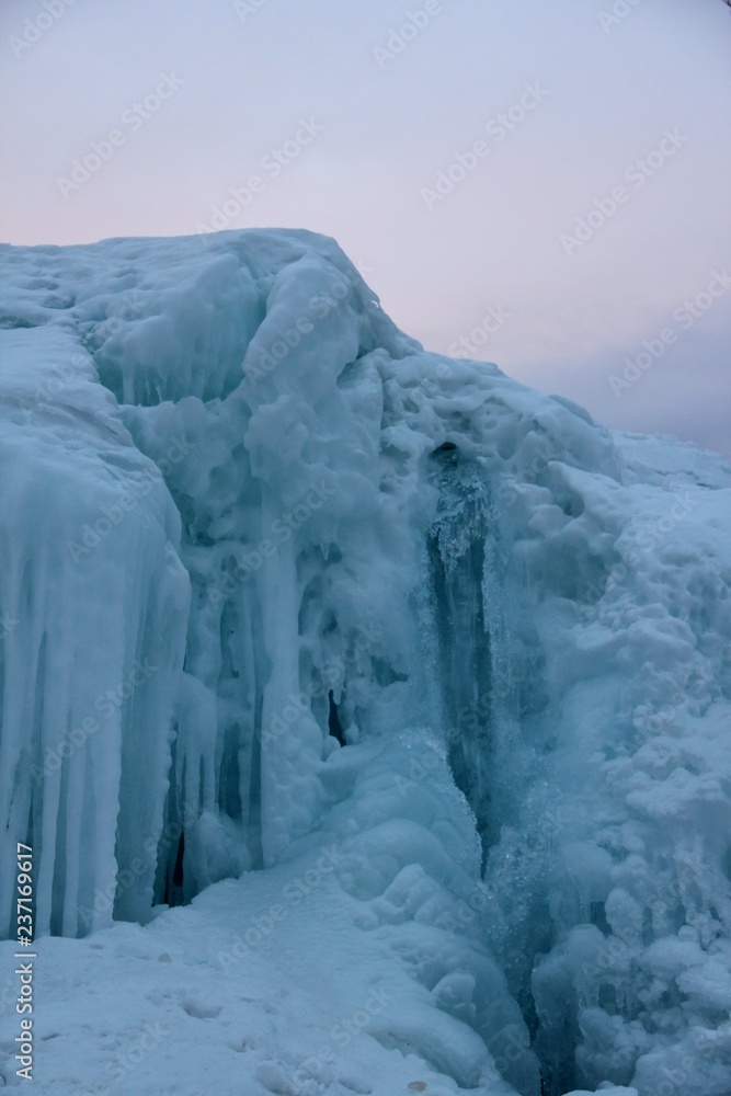 illuminated ice castle in the winter illuminated ice castle in the winter