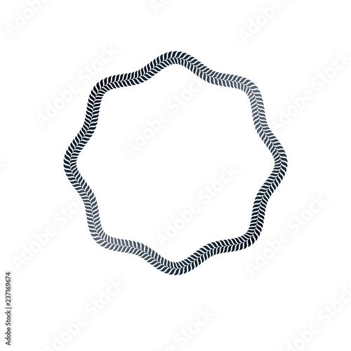 Luxury frame with empty copy-space, classic heraldic blank star shape created as rope design. Retro style label.