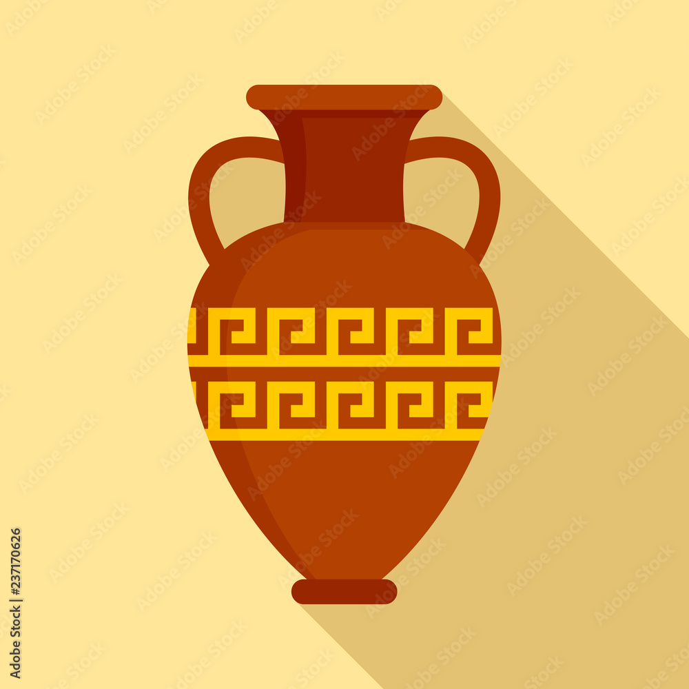 Ancient vase icon. Flat illustration of ancient vase vector icon for web design
