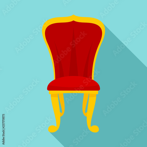 King throne icon. Flat illustration of king throne vector icon for web design