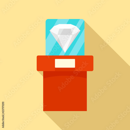 Big museum diamant icon. Flat illustration of big museum diamant vector icon for web design
