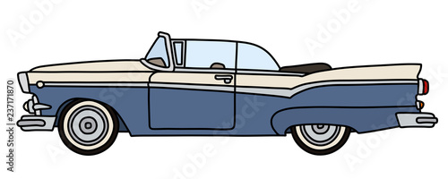 The funny old blue american convertible
