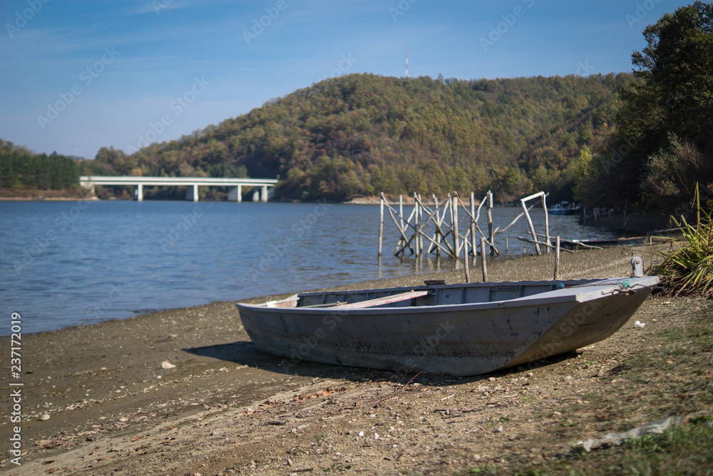 Fototapeta premium Old fishing boat on the beach