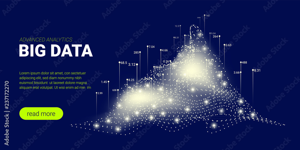 Obraz premium Technology Background, Big Data Stream.