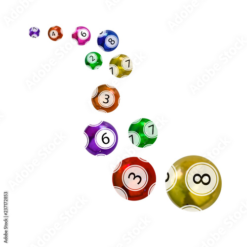 Vector Colorful Lottery Balls, Different Numbers and Colors.