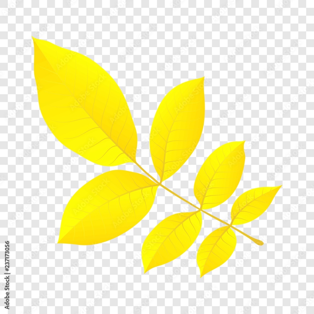 Yellow autumn leaf icon. Flat illustration of yellow autumn leaf vector icon for web design
