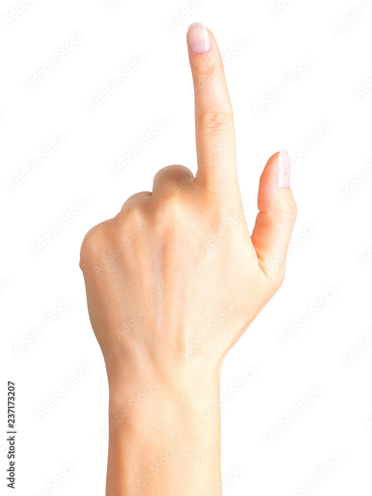 Woman Hand With The Index Finger Pointing Up Stock Foto Adobe Stock