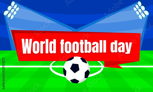 World soccer day concept banner. Flat illustration of world soccer day vector concept banner for web design