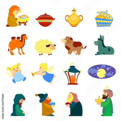 Epiphany icon set. Cartoon set of epiphany vector icons for web design