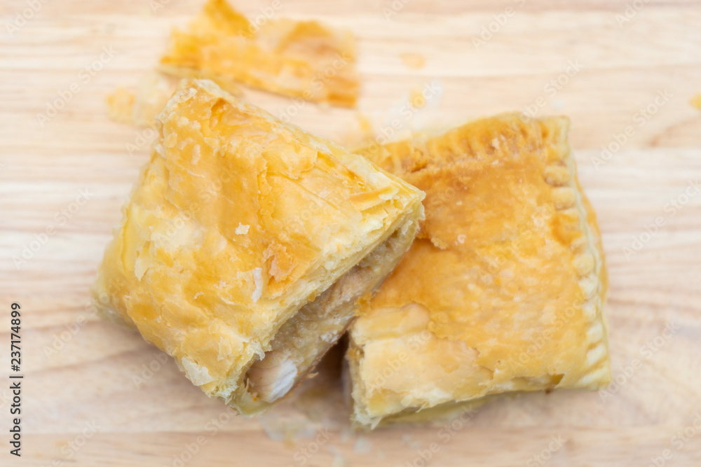 Tuna puff pastry fresh bake from oven