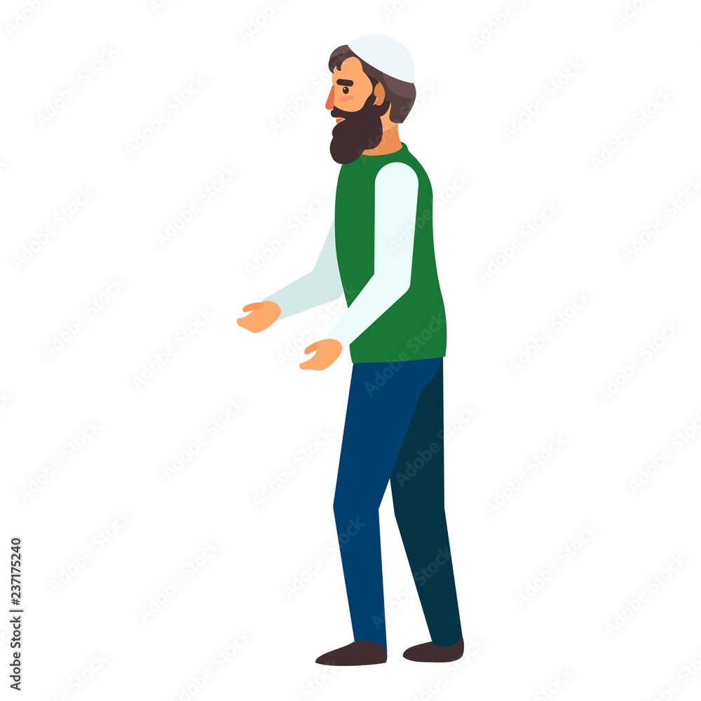 Refugee man hopeless icon. Flat illustration of refugee man hopeless vector icon for web design Refugee man hopeless icon. Flat illustration of refugee man hopeless vector icon for web design