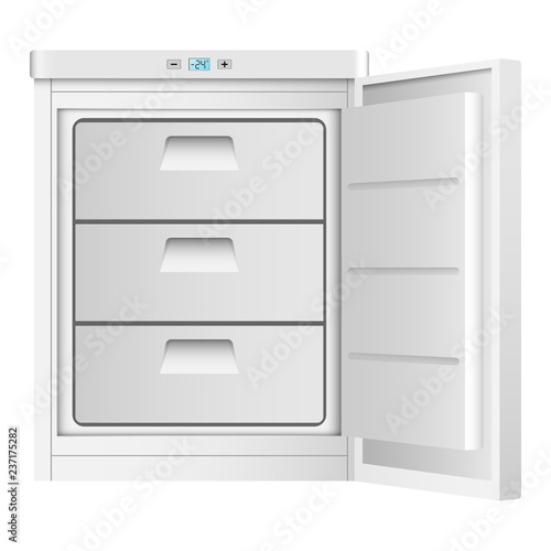 Home freezer icon. Realistic illustration of home freezer vector icon for web design isolated on white background