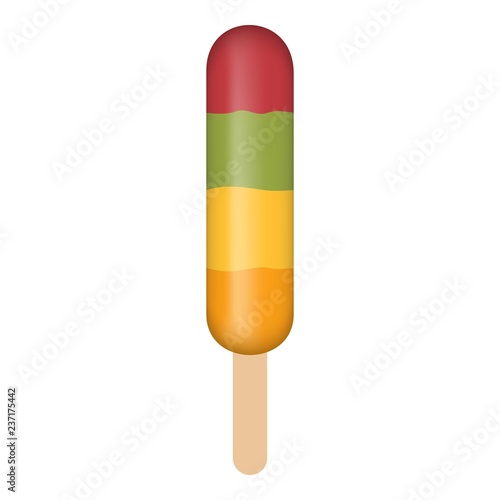 Fruit popsicle icon. Realistic illustration of fruit popsicle vector icon for web design isolated on white background