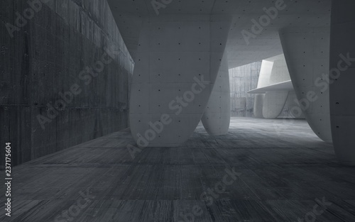 Empty dark abstract concrete smooth interior. Architectural background. 3D illustration and rendering
