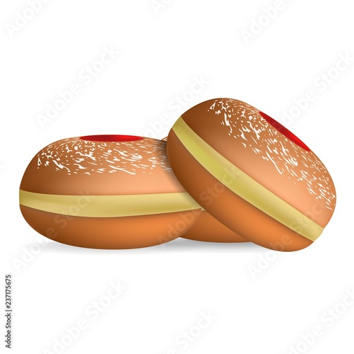 Jewish sweet bakery icon. Realistic illustration of jewish sweet bakery vector icon for web design isolated on white background