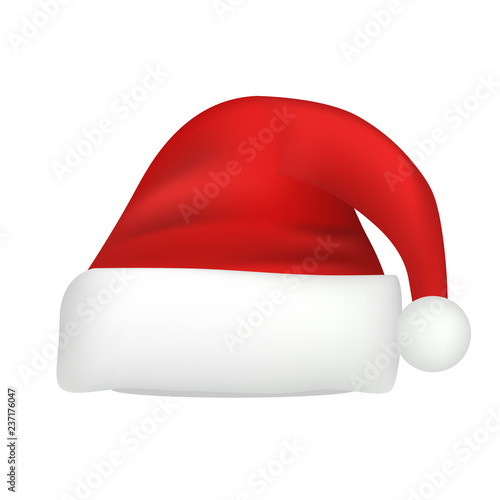 Santa hat icon. Realistic illustration of santa hat vector icon for web design isolated on white background