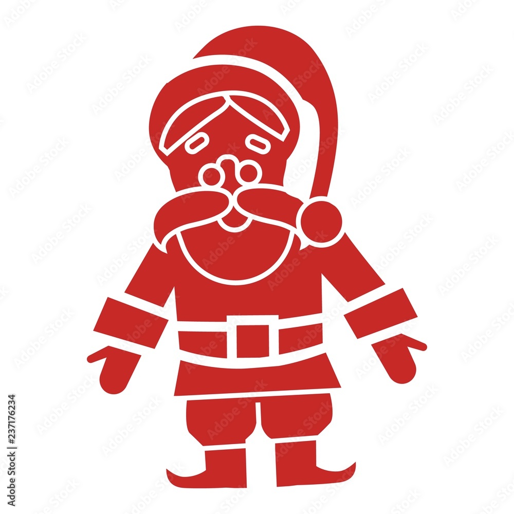 Red santa claus icon. Simple illustration of red santa claus vector icon for web design isolated on white background Red santa claus icon. Simple illustration of red santa claus vector icon for web design isolated on white background