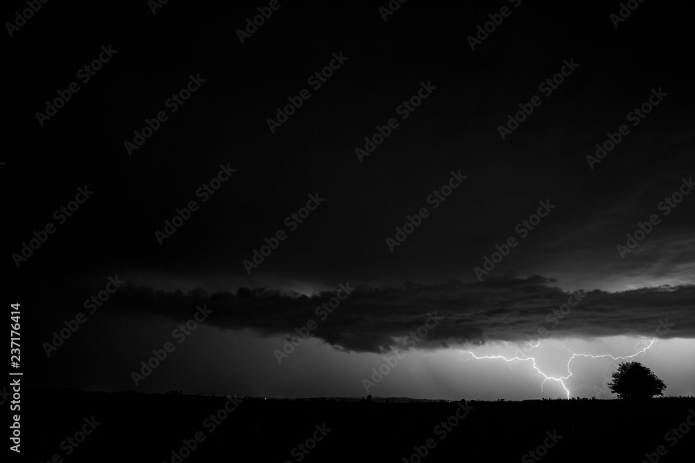 Storm and lightning in Balaguer, Lleida, Spain Storm and lightning in Balaguer, Lleida, Spain