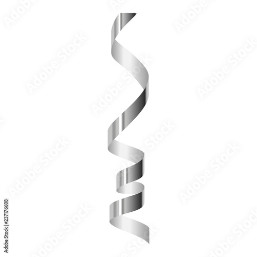 Curling serpentine icon. Realistic illustration of curling serpentine vector icon for web design isolated on white background