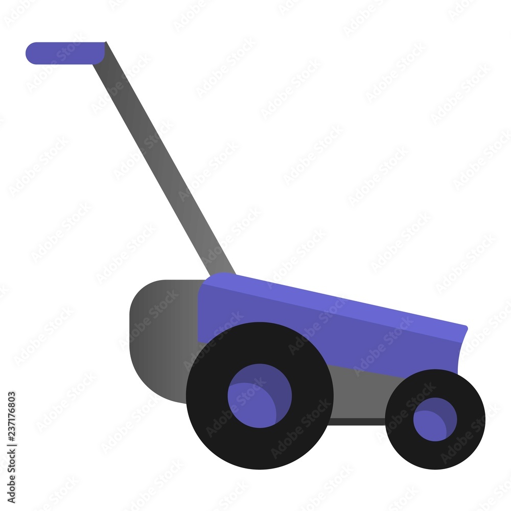 Lawnmower icon. Cartoon of lawnmower vector icon for web design isolated on white background Lawnmower icon. Cartoon of lawnmower vector icon for web design isolated on white background