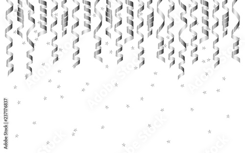 Christmas silver serpentine concept banner. Realistic illustration of Christmas silver serpentine vector concept banner for web design