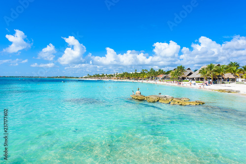 Fototapeta Naklejka Na Ścianę i Meble -  Riviera Maya - paradise beach Akumal at Cancun, Quintana Roo, Mexico - Caribbean coast - tropical destination for vacation
