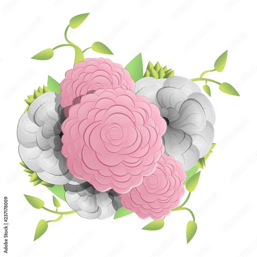 Obraz premium Natural camellia concept background. Cartoon illustration of natural camellia vector concept background for web design