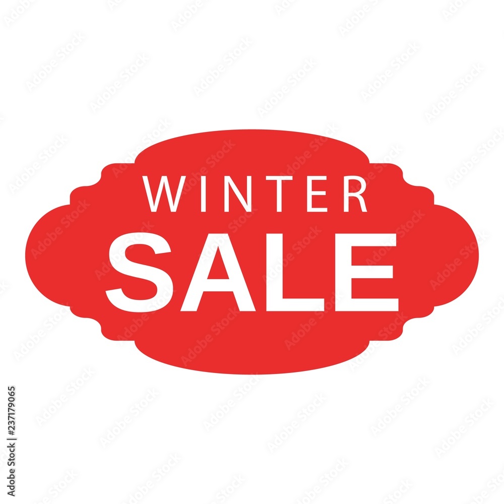 Winter sale emblem icon. Isometric of winter sale emblem vector icon for web design isolated on white background
