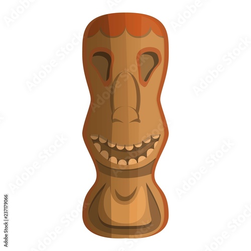 Wood tahiti idol icon. Cartoon of wood tahiti idol vector icon for web design isolated on white background