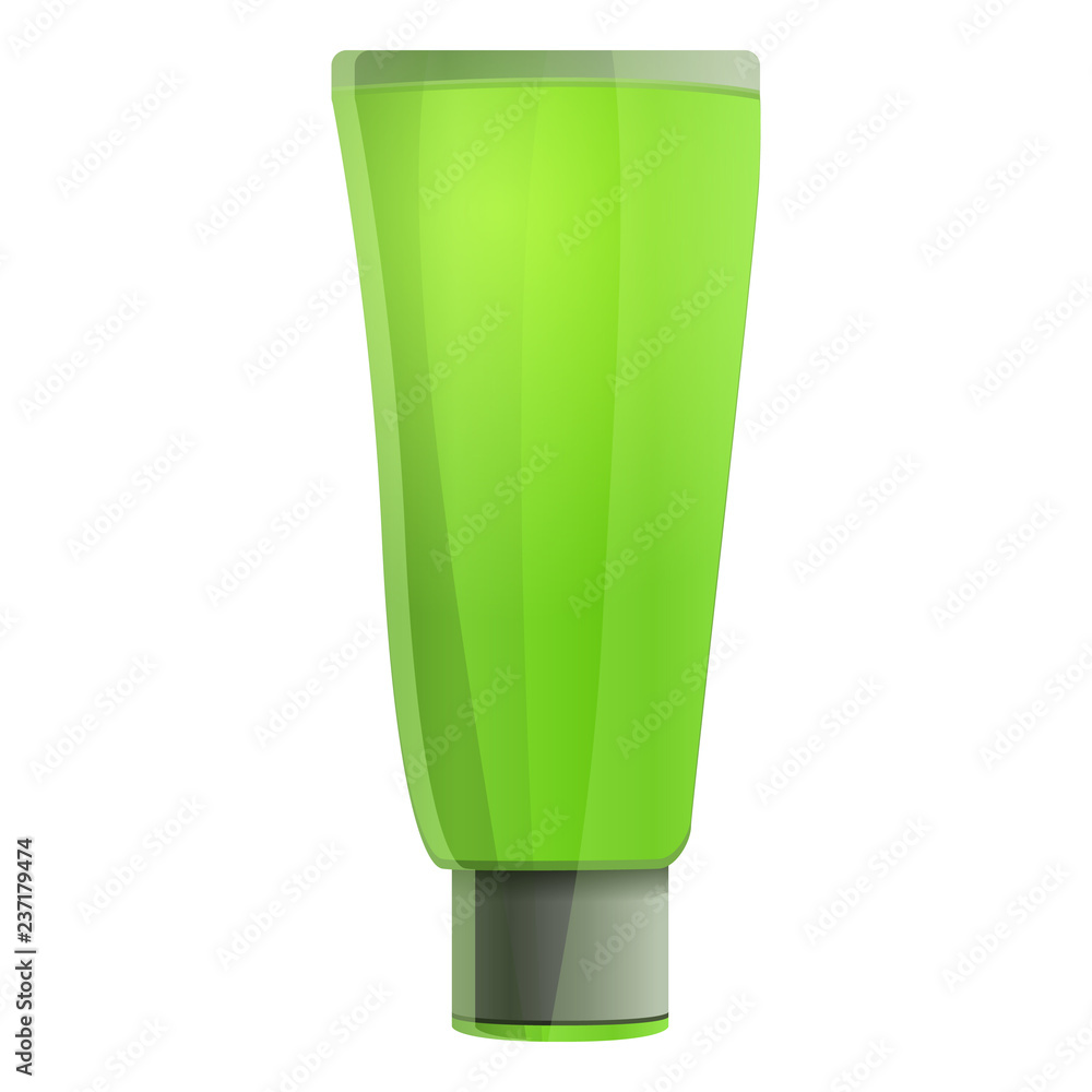 Aloe tube cream icon. Cartoon of aloe tube cream vector icon for web design isolated on white background Aloe tube cream icon. Cartoon of aloe tube cream vector icon for web design isolated on white background