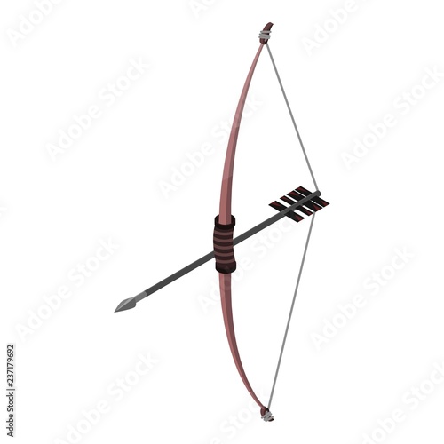 Hunter bow weapon icon. Isometric of hunter bow weapon vector icon for web design isolated on white background