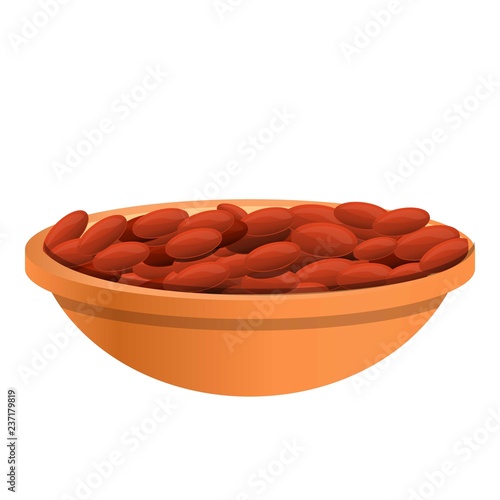 Peanuts plate icon. Cartoon of peanuts plate vector icon for web design isolated on white background
