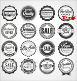 Collection of vintage retro premium quality badges and labels