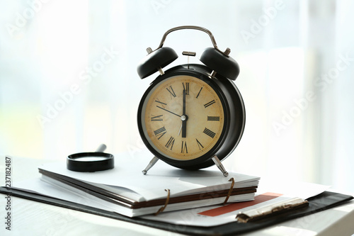 Alarm clock with documents ...