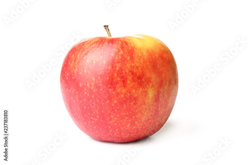 Ripe tasty apple on white background