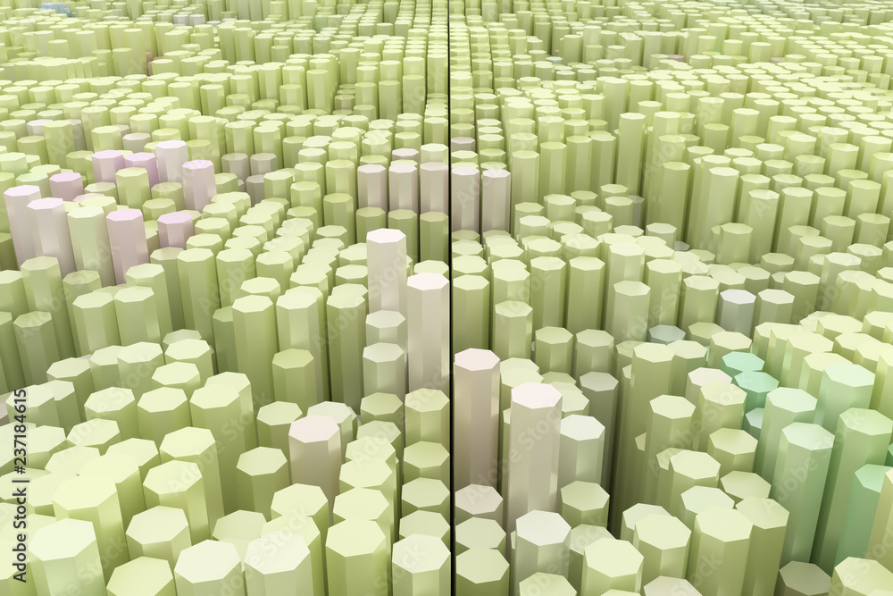 Obraz premium Colorful 3D rendering. Background abstract shape composition, geometric structure block for design, graphic resource.