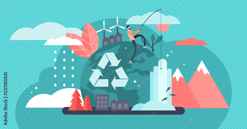 Environment vector illustration. Renewable and sustainable nature ...