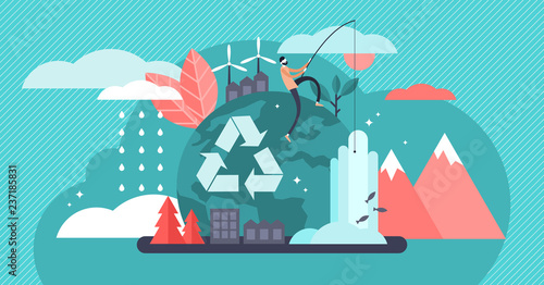 Environment vector illustration. Renewable and sustainable nature resources