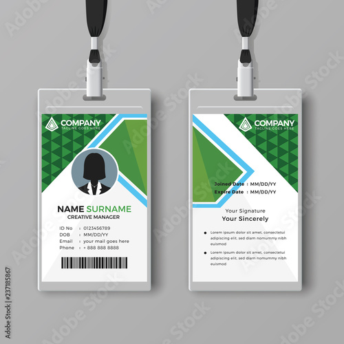 Stylish office ID card design template