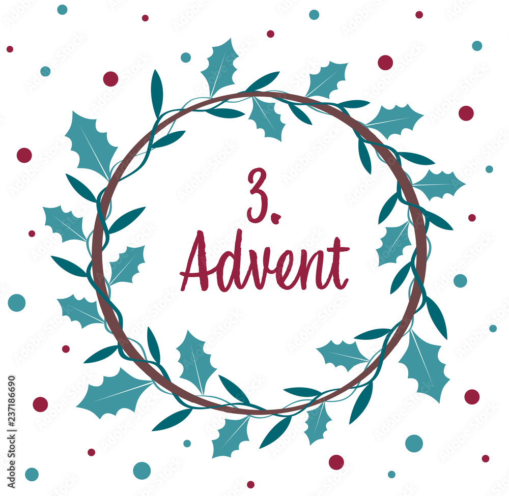 an advent wreath. the 3. Advent.