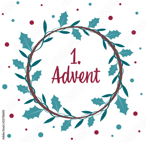 an advent wreath. the 1. Advent.