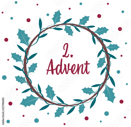 an advent wreath. the 2. Advent.