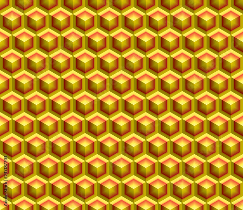 yellow red hexa cube