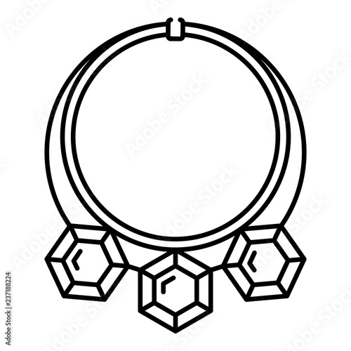 Diamond necklace icon. Outline diamond necklace vector icon for web design isolated on white background